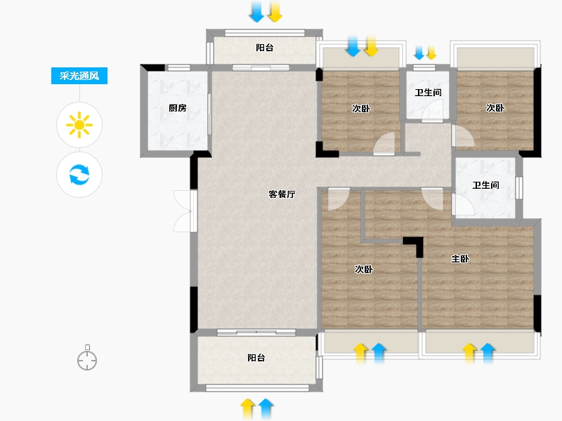 贵州省-遵义市-智慧名城-126.30-户型库-采光通风