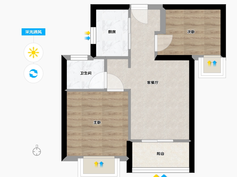 福建省-厦门市-马銮湾地铁社区二期-45.00-户型库-采光通风