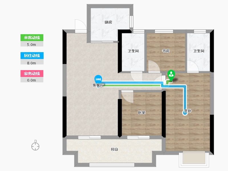 江西省-赣州市-盛汇铂金湾-84.80-户型库-动静线