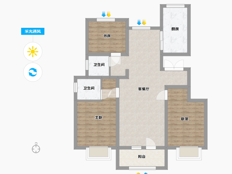 河北省-石家庄市-君悦华府-91.12-户型库-采光通风