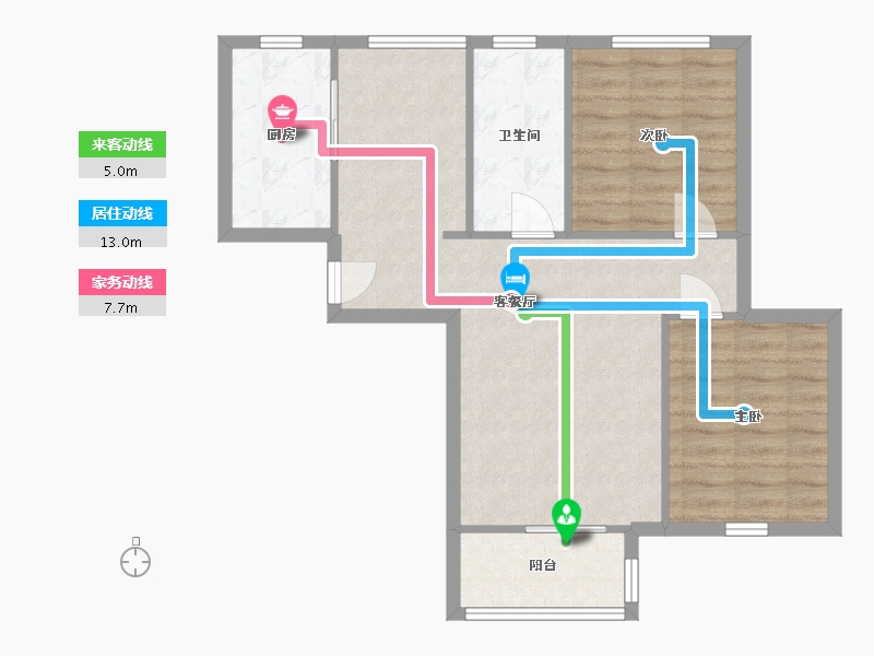 河北省-石家庄市-弘达明尚-70.00-户型库-动静线