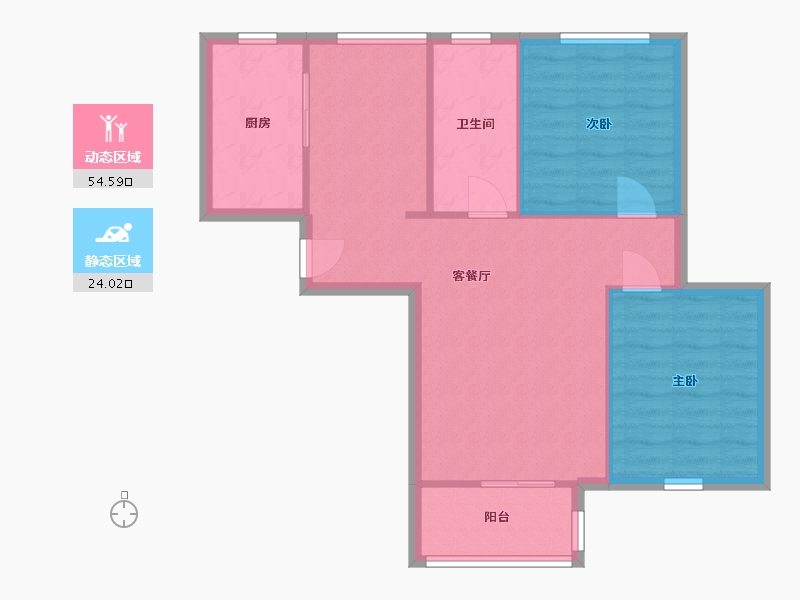 河北省-石家庄市-弘达明尚-70.00-户型库-动静分区