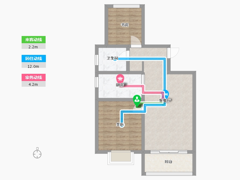 山西省-忻州市-桃园新村-83.41-户型库-动静线