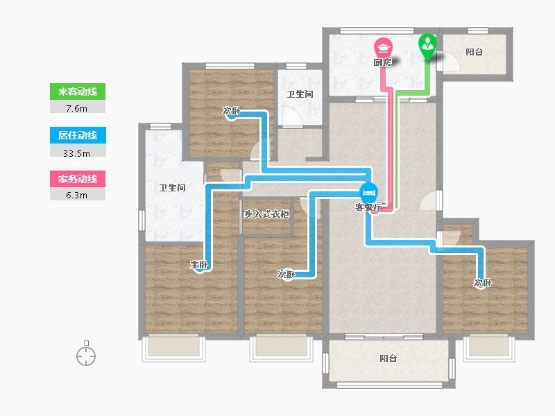 上海-上海市-融创青云壹号-130.00-户型库-动静线