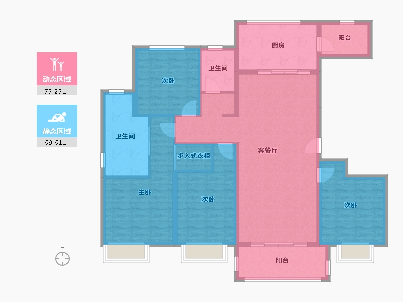 上海-上海市-融创青云壹号-130.00-户型库-动静分区