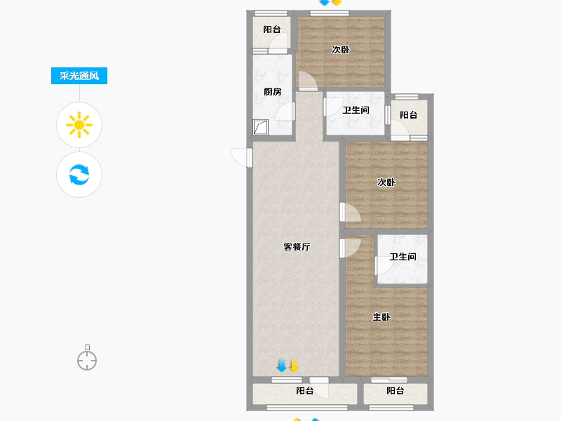 广东省-深圳市-永丰社区八区-96.00-户型库-采光通风