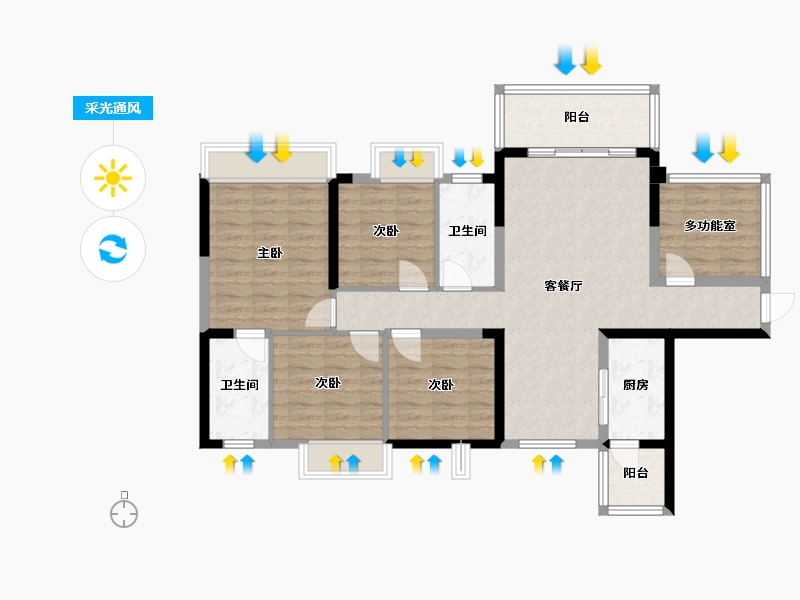 广西壮族自治区-防城港市-金石公园里-101.87-户型库-采光通风