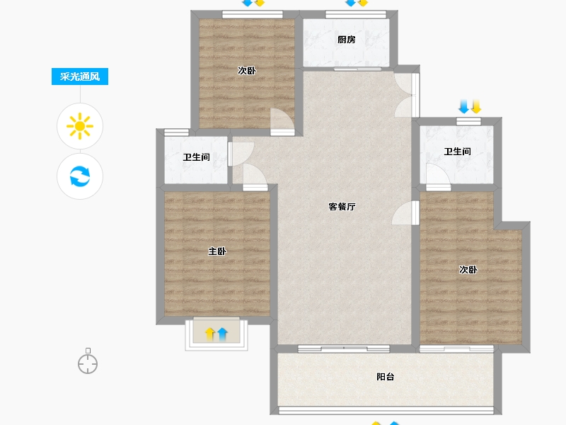 山西省-运城市-云景舜山府-108.00-户型库-采光通风