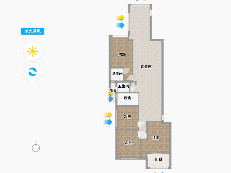 广东省-汕头市-锦绣嘉园-129.60-户型库-采光通风