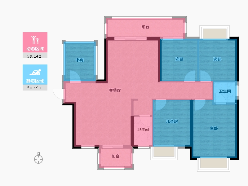 广西壮族自治区-南宁市-贵源-96.00-户型库-动静分区