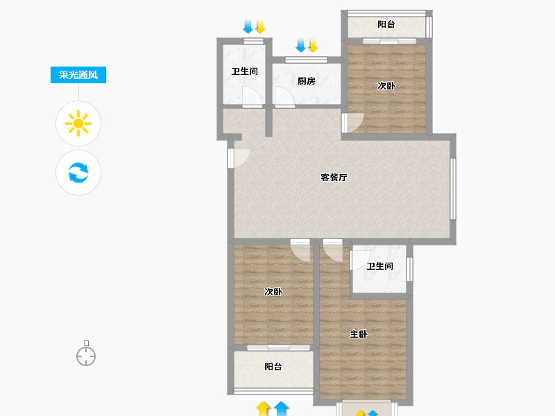 河北省-保定市-御园香榭-98.74-户型库-采光通风