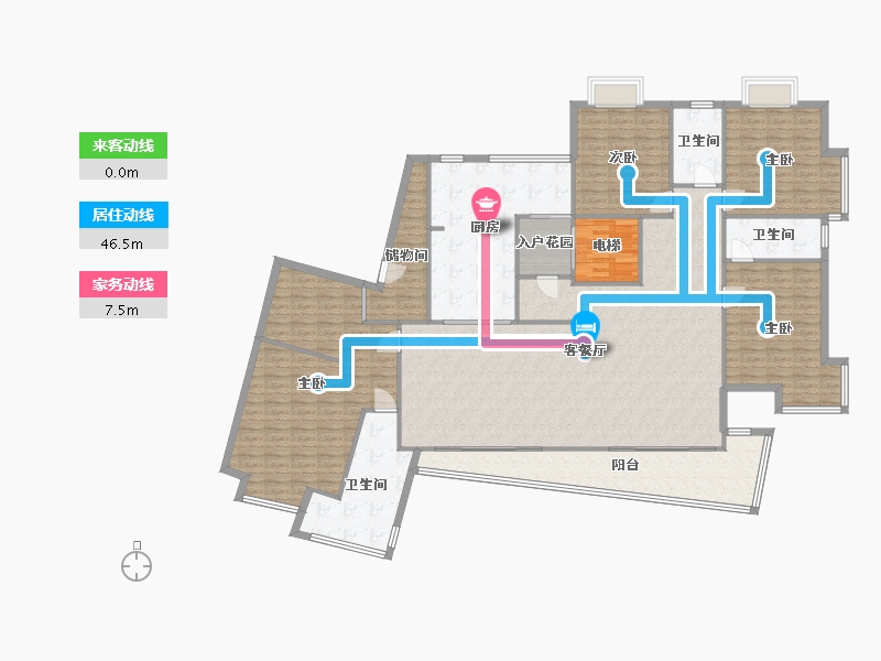 江苏省-苏州市-玲珑湾花园-一期-240.00-户型库-动静线