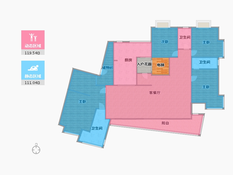 江苏省-苏州市-玲珑湾花园-一期-240.00-户型库-动静分区