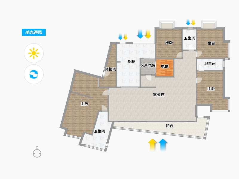 江苏省-苏州市-玲珑湾花园-一期-240.00-户型库-采光通风