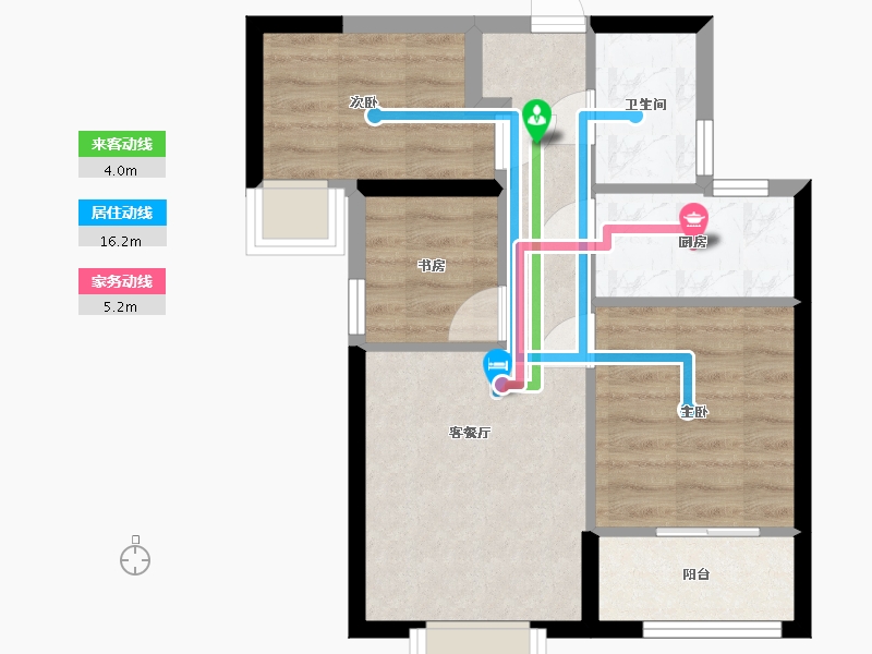 福建省-厦门市-马銮湾地铁社区二期-52.84-户型库-动静线