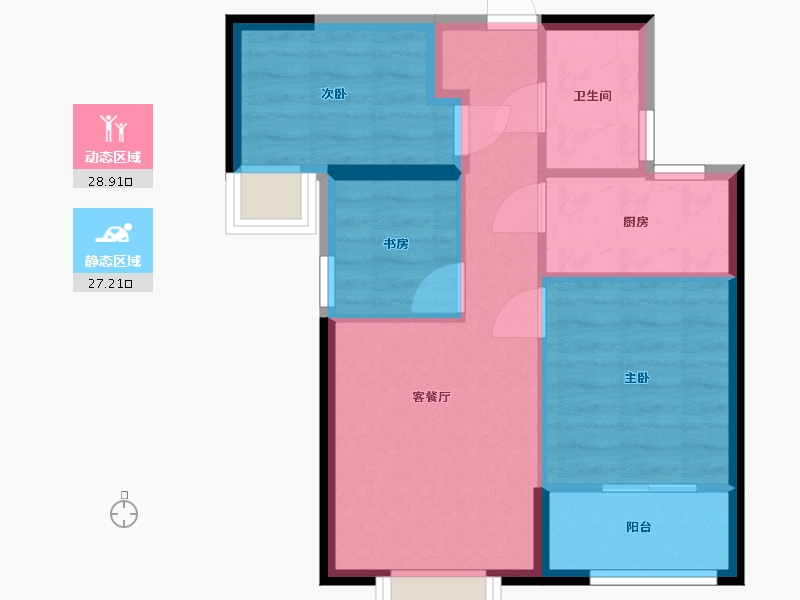 福建省-厦门市-马銮湾地铁社区二期-52.84-户型库-动静分区