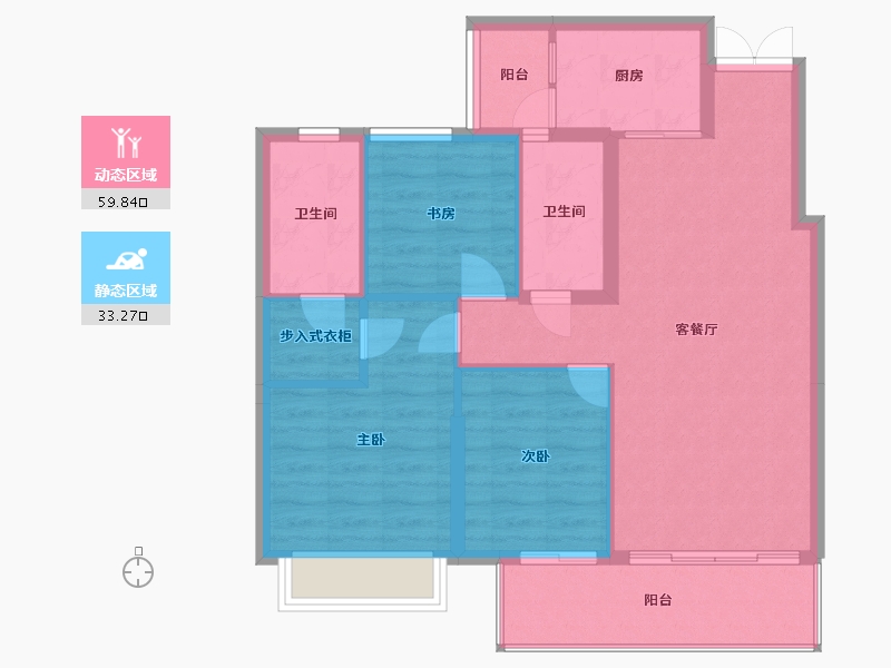 福建省-福州市-榕城江上图-84.00-户型库-动静分区