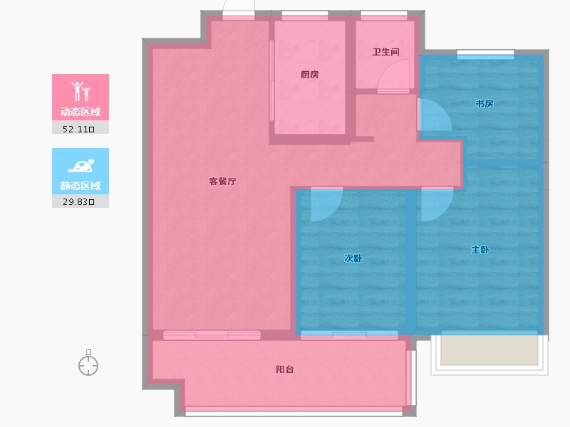 安徽省-宿州市-桃李春风-78.57-户型库-动静分区