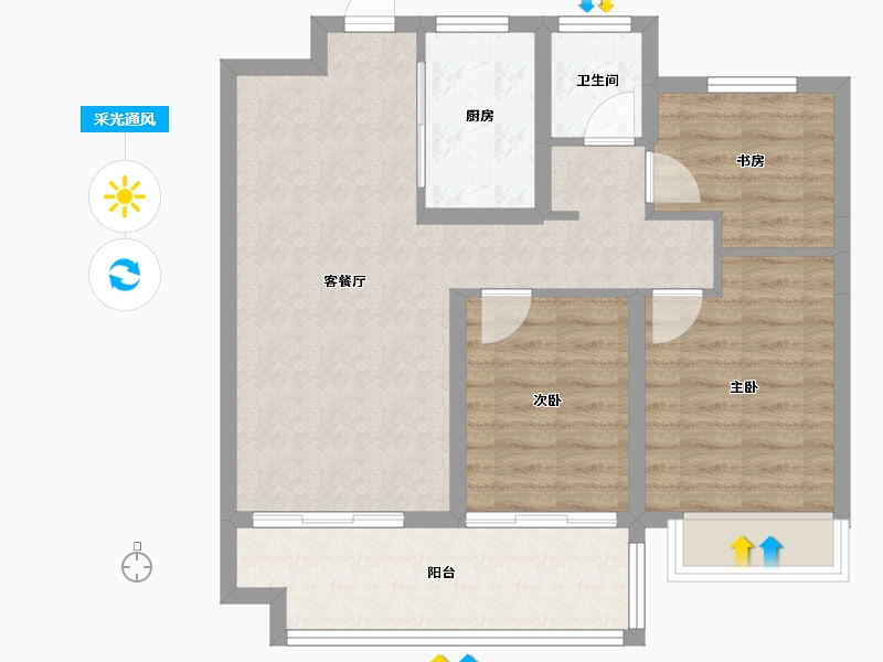 安徽省-宿州市-桃李春风-78.57-户型库-采光通风