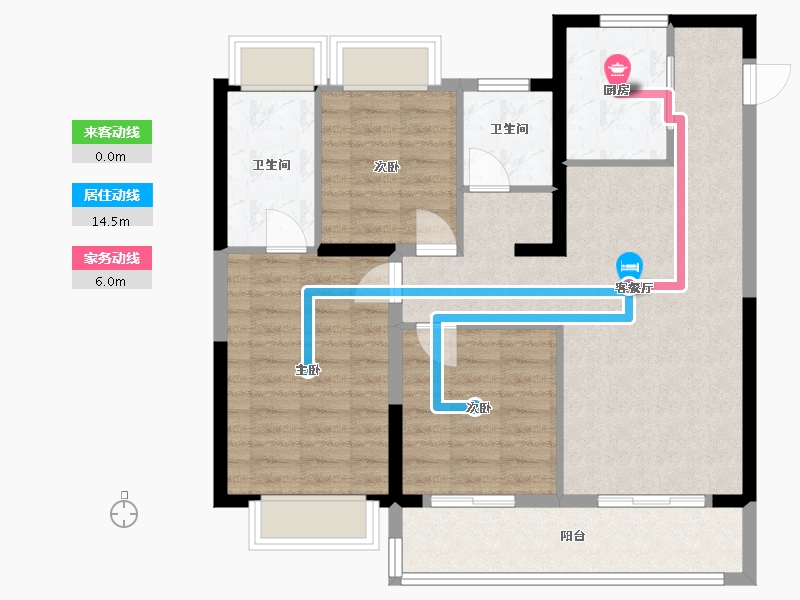 江苏省-南通市-光启花苑-88.35-户型库-动静线