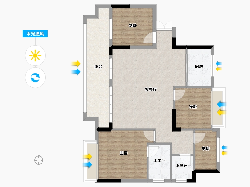 安徽省-淮北市-凯兴府-100.00-户型库-采光通风