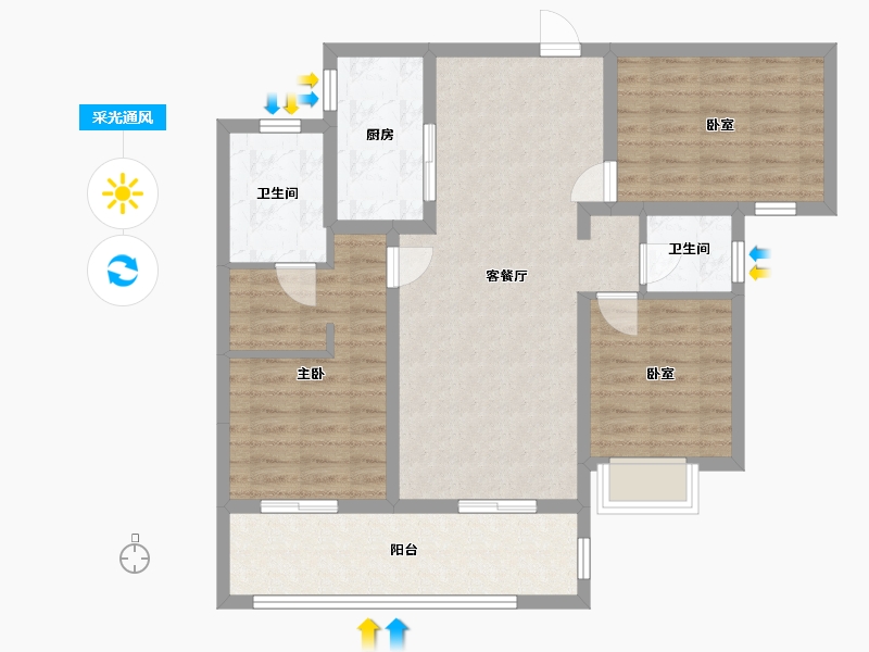 云南省-昆明市-昆明融创文旅城-99.20-户型库-采光通风