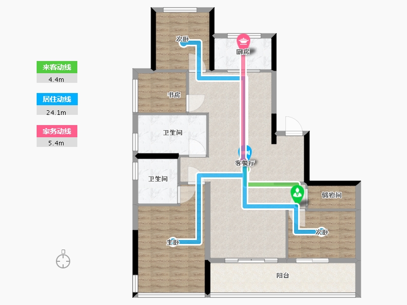 浙江省-嘉兴市-鸿翔云望-112.00-户型库-动静线