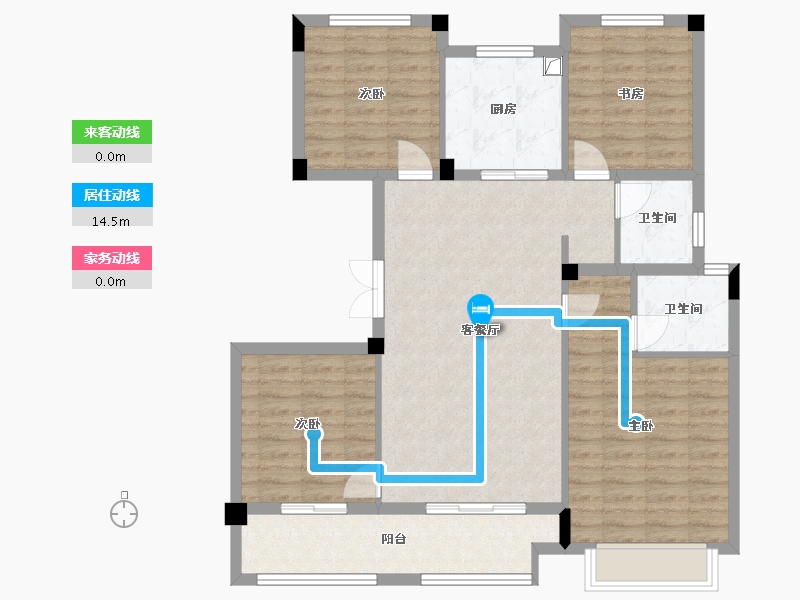 浙江省-宁波市-青溪云庐-102.40-户型库-动静线