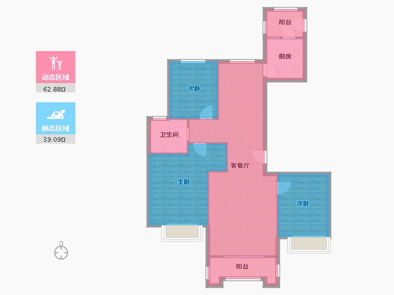 山西省-太原市-太化紫景天城-92.36-户型库-动静分区