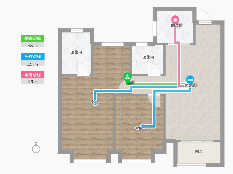 浙江省-宁波市-春江郦城-77.35-户型库-动静线