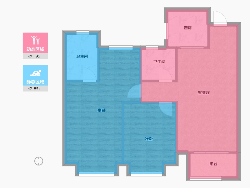 浙江省-宁波市-春江郦城-77.35-户型库-动静分区