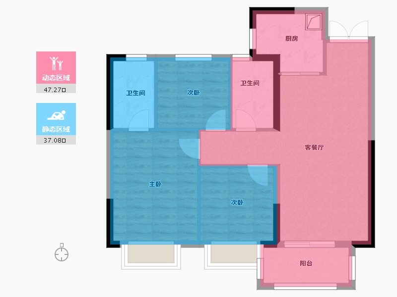 江西省-赣州市-嘉福新天地-75.60-户型库-动静分区