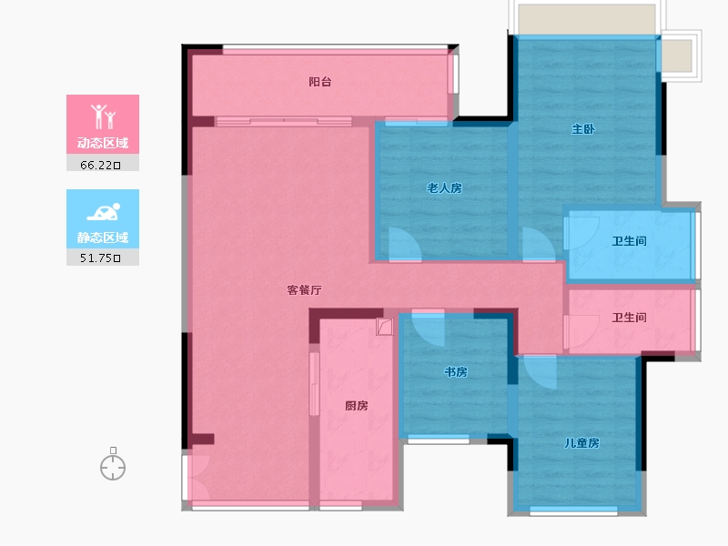 云南省-昭通市-万景进园-96.00-户型库-动静分区