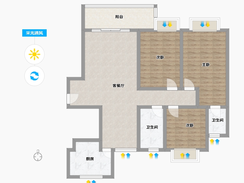 江西省-九江市-龙庭花园-101.71-户型库-采光通风