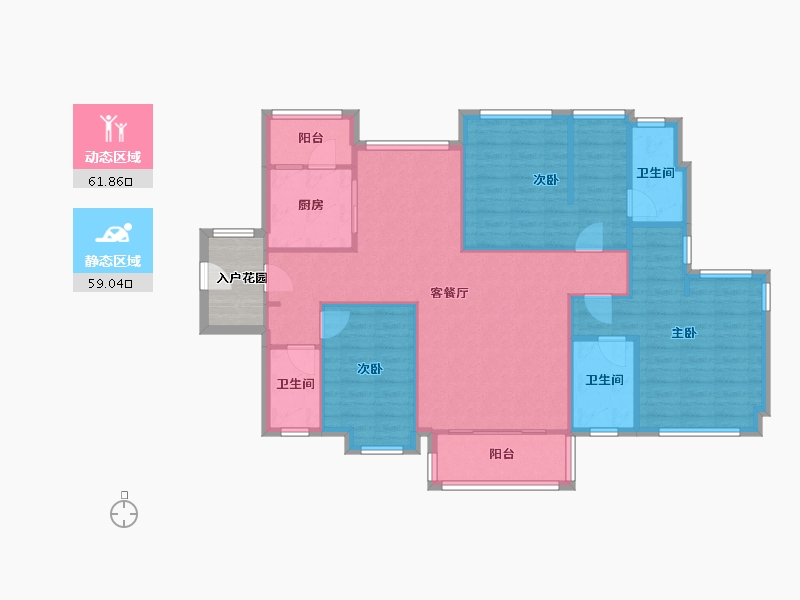 贵州省-贵阳市-恒大金阳新世界珑璟-103.76-户型库-动静分区