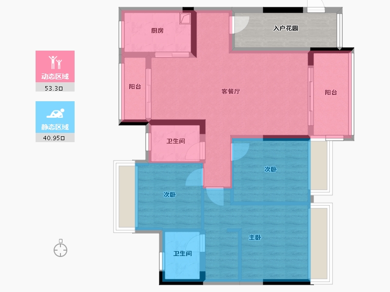 贵州省-遵义市-东都金麟府-96.32-户型库-动静分区