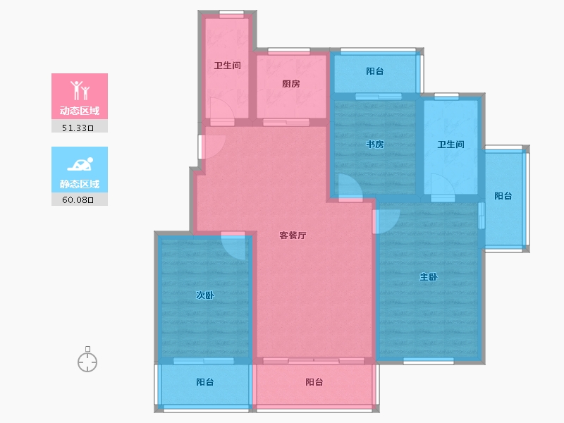 山东省-威海市-凯旋山海颐园-98.75-户型库-动静分区