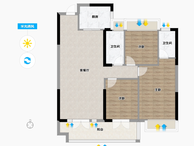 湖北省-咸宁市-三胜首府-93.51-户型库-采光通风