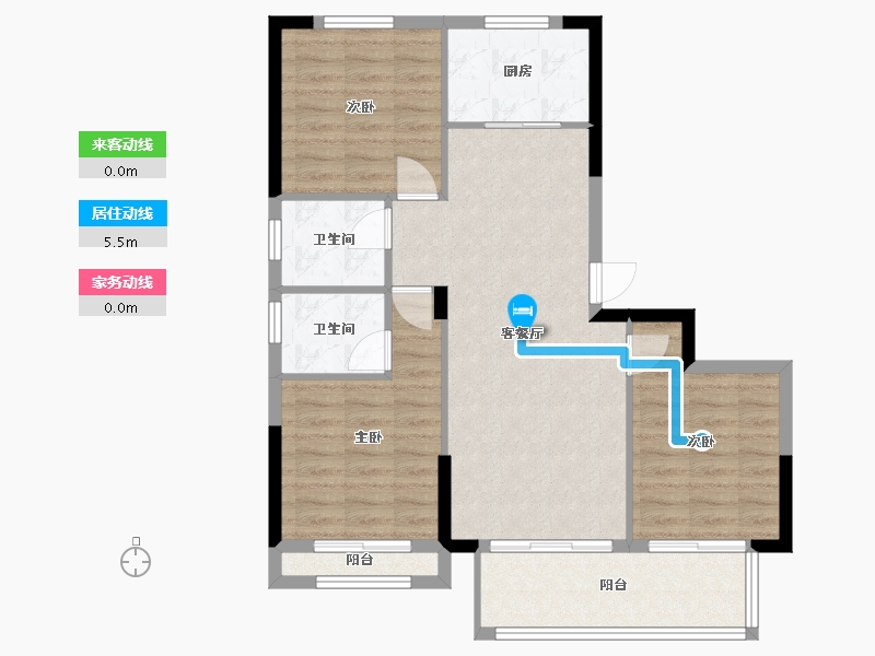 浙江省-嘉兴市-春风印月里-87.00-户型库-动静线