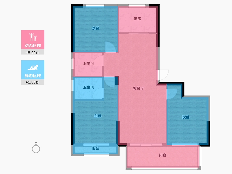 浙江省-嘉兴市-春风印月里-87.00-户型库-动静分区