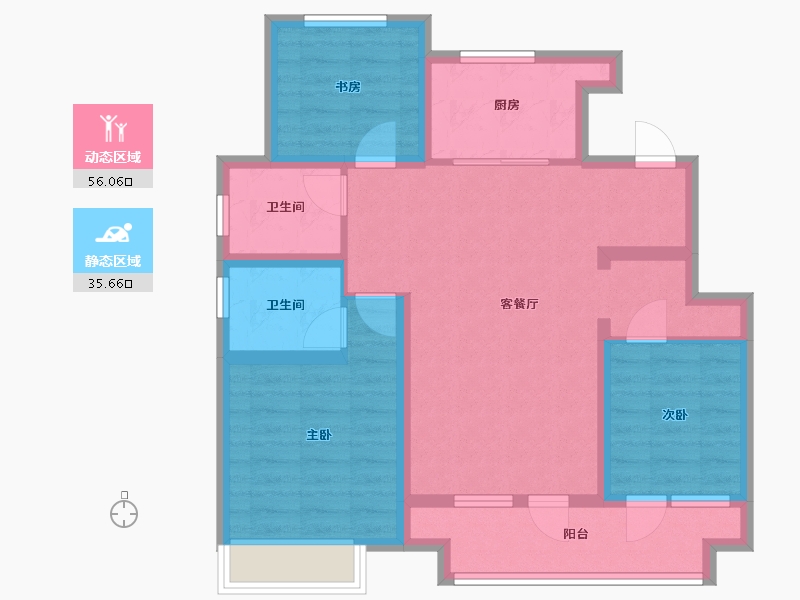 山东省-青岛市-中信泰富琅琊郡-85.60-户型库-动静分区