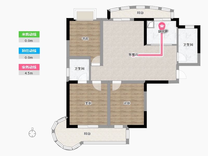 浙江省-杭州市-望江家园-东园-85.00-户型库-动静线