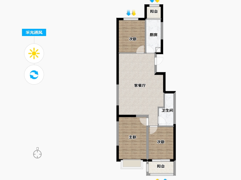 河北省-邯郸市-金水湾-83.20-户型库-采光通风