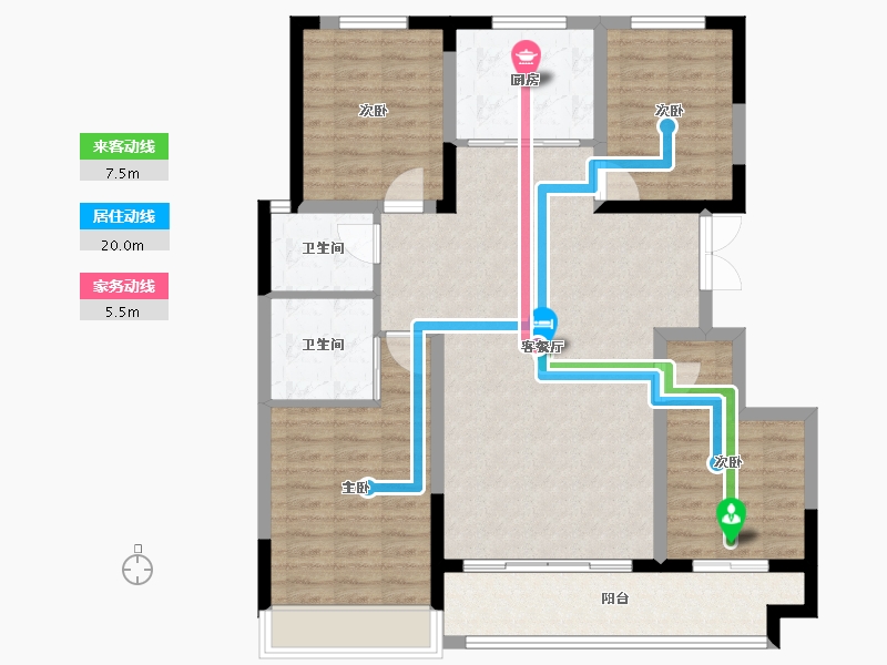 山东省-潍坊市-龙栖府-109.60-户型库-动静线