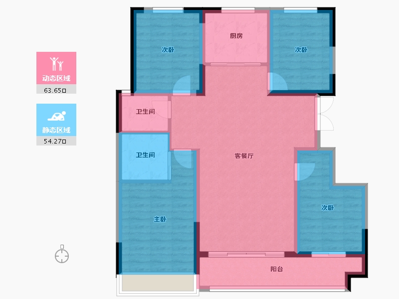 山东省-潍坊市-龙栖府-109.60-户型库-动静分区