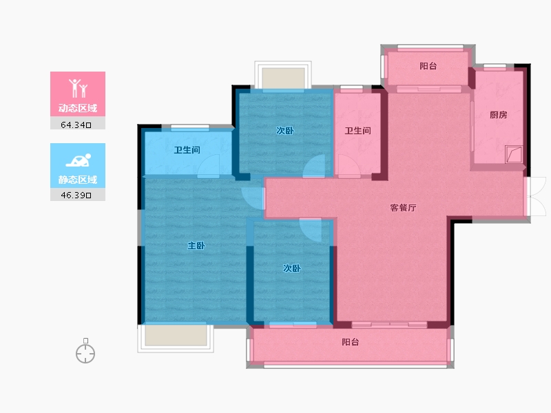 江西省-赣州市-水岸新城-99.20-户型库-动静分区