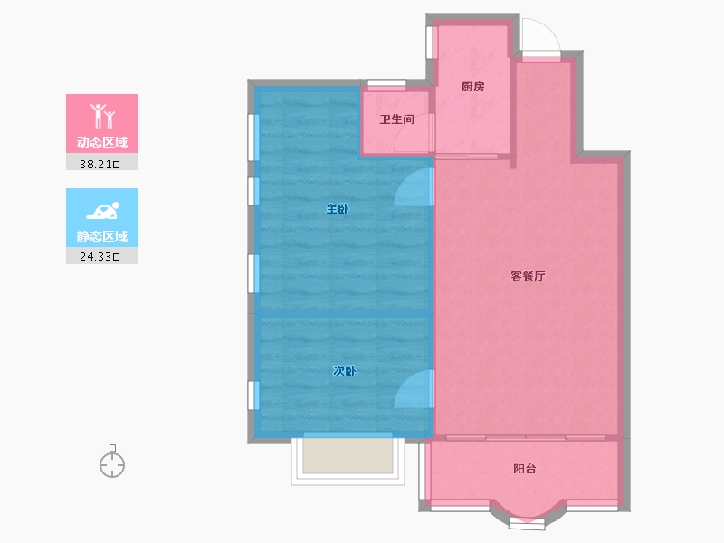 广东省-广州市-雅怡花园-60.62-户型库-动静分区