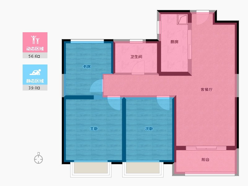 山东省-菏泽市-澳泽幸福里-84.65-户型库-动静分区