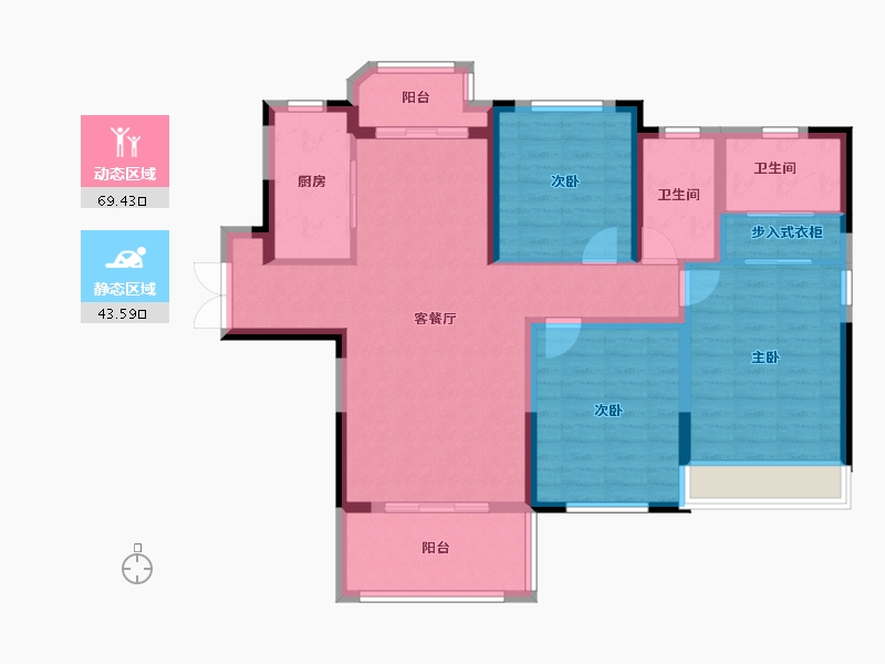 河南省-郑州市-西亚斯公馆-101.09-户型库-动静分区