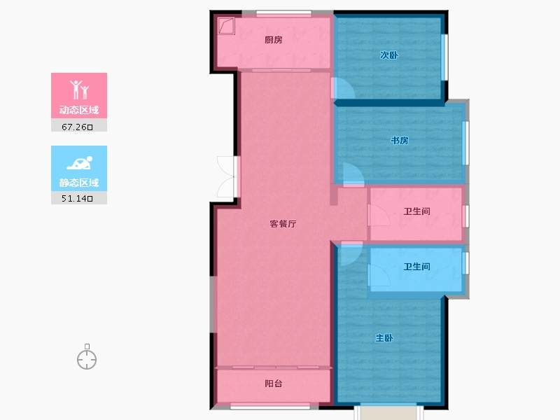 甘肃省-白银市-凤凰名都三期-149.04-户型库-动静分区